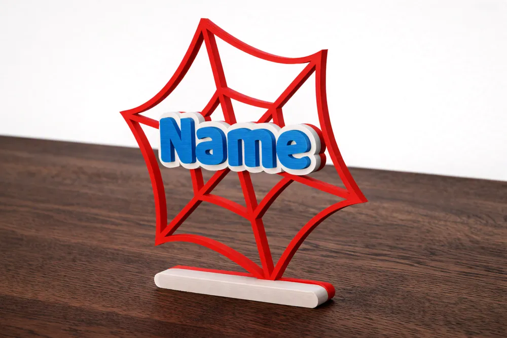 Spiderweb Name Generator all linked Multi Color, photo 5 of 5 - Name Plates, sign