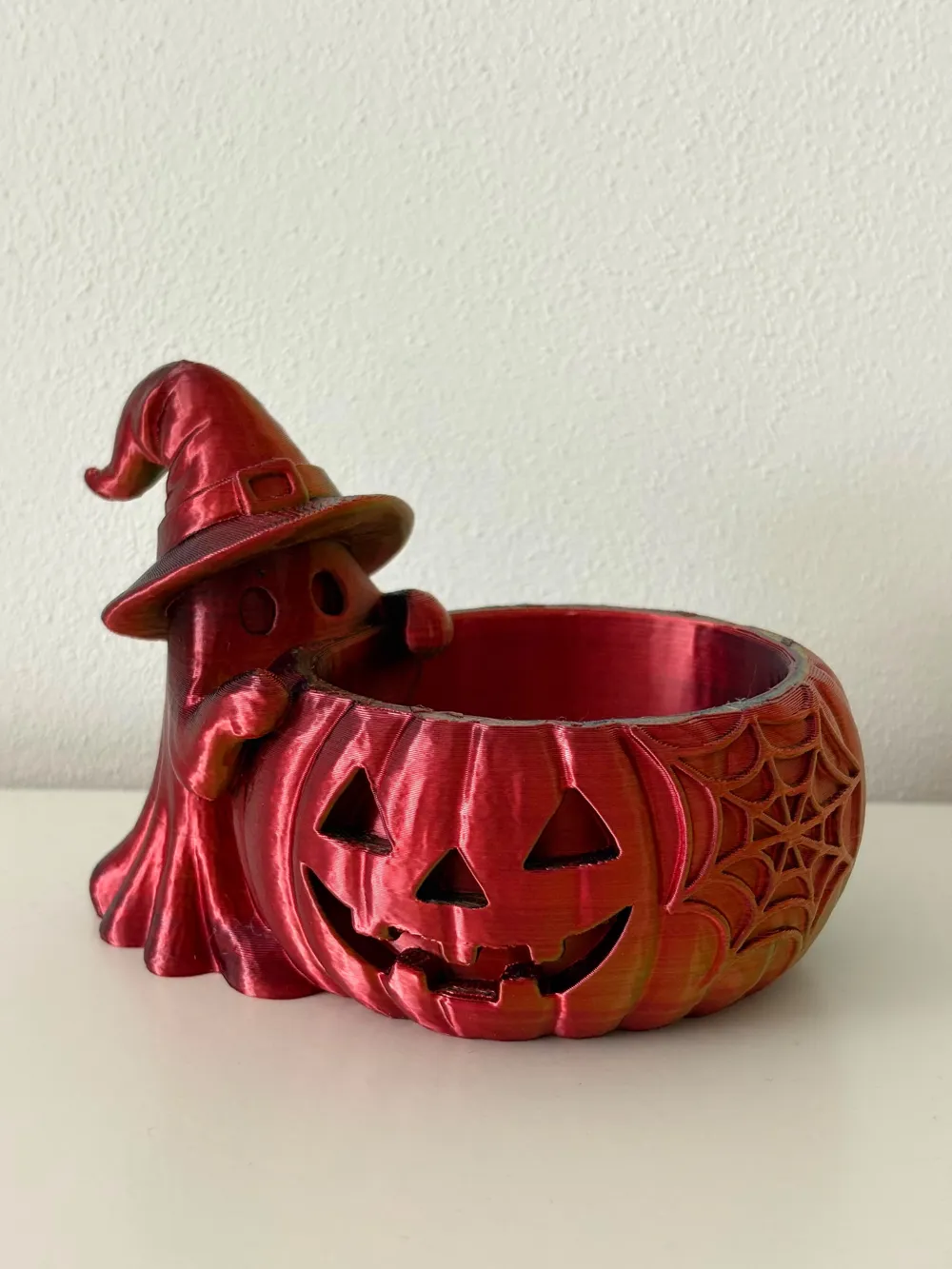 Spooky Ghost Pumpkin Bowl, Halloween Candy Dish, photo 3 of 4 - Spooky Ghost Pumpkin Bowl, Halloween Candy Dish Household