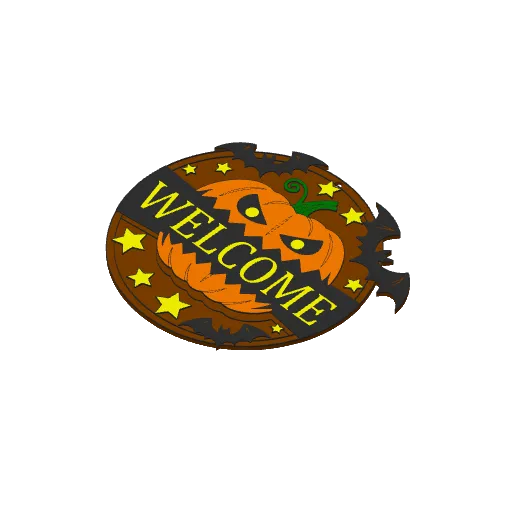 Spooky Pumpkin "WELCOME" Halloween Door Sign, photo 4 of 4 - Spooky Pumpkin "WELCOME" Halloween Door Sign Home Decor Items