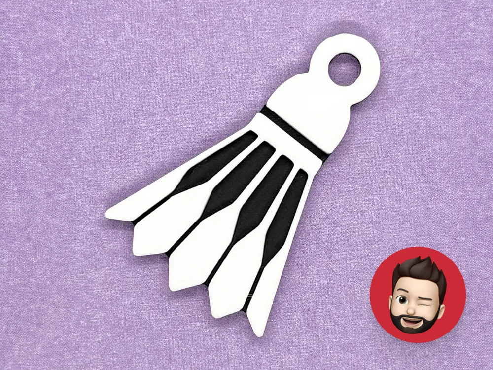 Sports badminton shuttlecock keychain, photo 3 of 4 - Sports badminton shuttlecock keychain Art