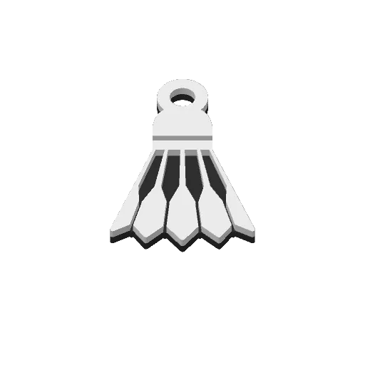 Sports badminton shuttlecock keychain, photo 4 of 4 - Sports badminton shuttlecock keychain Art