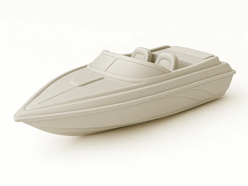 Sports racing boat Swims on water bath my bench
