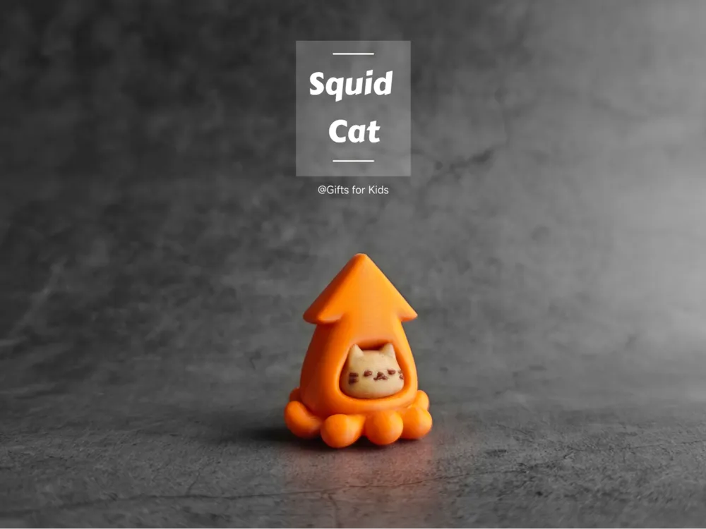 Baby Squid Cat Children's Toy Decoration Ornaments, another view - Cute & Cartoon Cats, cute