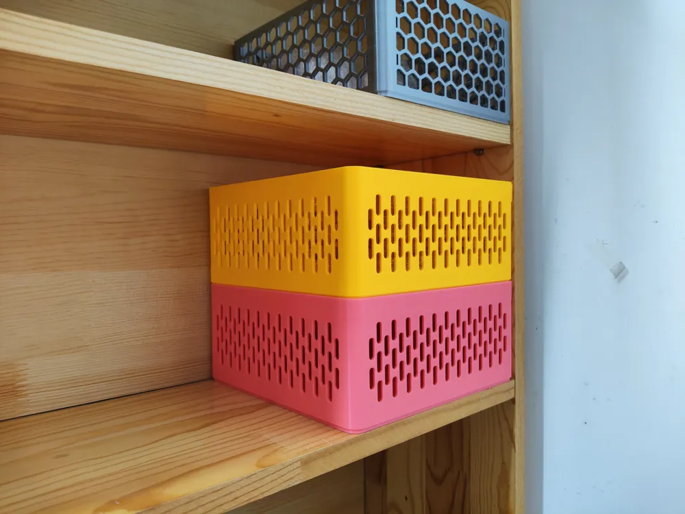 Stackable Large Openwork Square Basket, photo 2 of 4 - Stackable Large Openwork Square Basket Tools