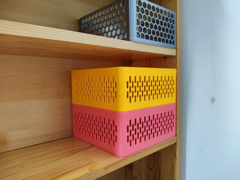 Stackable Large Openwork Square Basket, photo 3 of 4 - Stackable Large Openwork Square Basket Tools