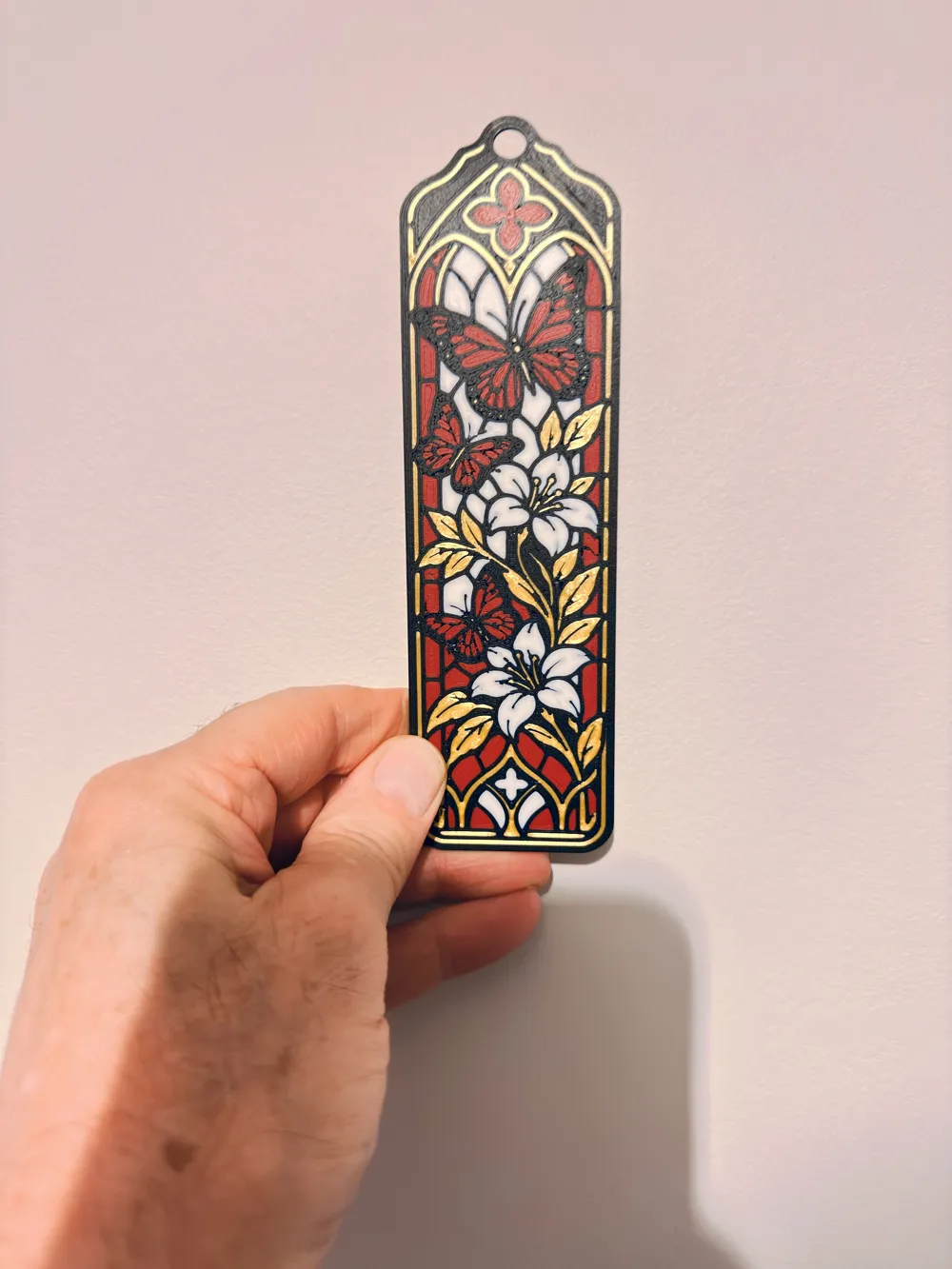 Stained Glass Butterfly Gothic Bookmark, photo 2 of 4 - Stained Glass Butterfly Gothic Bookmark Desk & Office