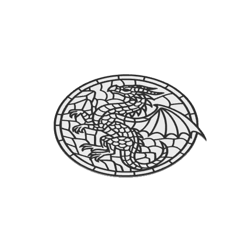 Stained Glass Dragon Mandala Coloring Panel, photo 3 of 3 - Stained Glass Dragon Mandala Coloring Panel Hobby & DIY