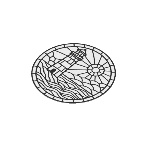Stained Glass Lighthouse Mandala Coloring Panel, photo 3 of 3 - Stained Glass Lighthouse Mandala Coloring Panel Art