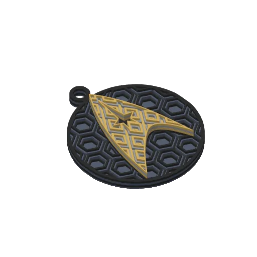 Star Trek TOS Command Mosaic Holiday Ornament, another view - Pixel Art & Mosaics, Christmas