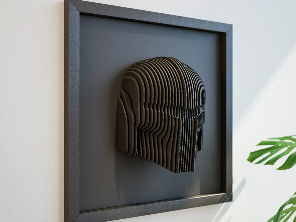Star Wars Layered Wall Art, Mandalorian Helmet