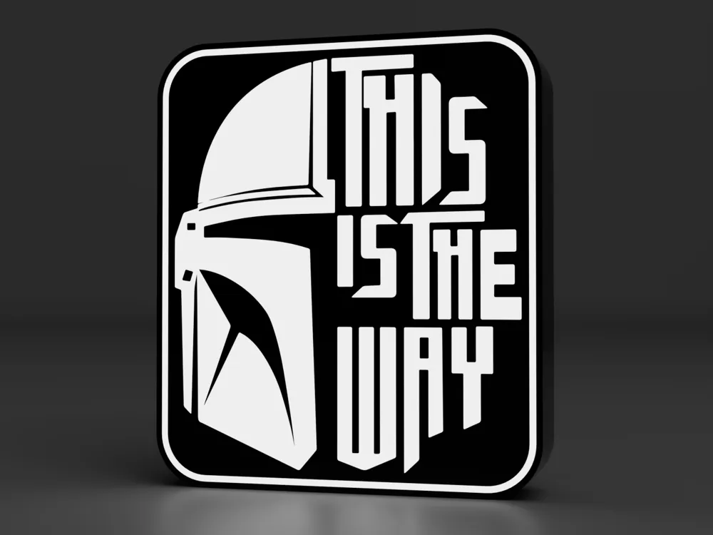 Star Wars Mandalorian Helmet and text LED LightBox (StarWars) - Star Wars Helmets, in stock