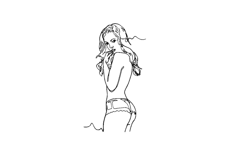 Statuette girl line silhouette, photo 3 of 4 - Statuette girl line silhouette Art