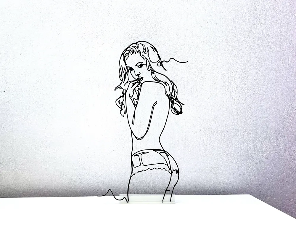 Statuette girl line silhouette