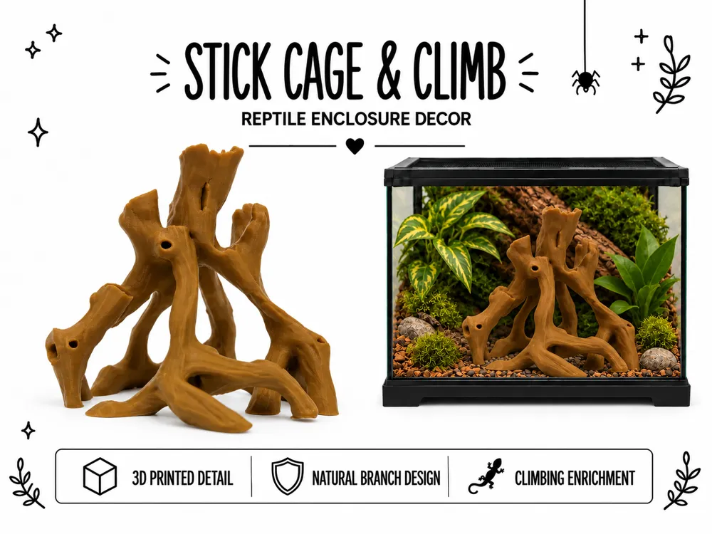 Stick Cage, Reptile Hide, Small Critter Hide