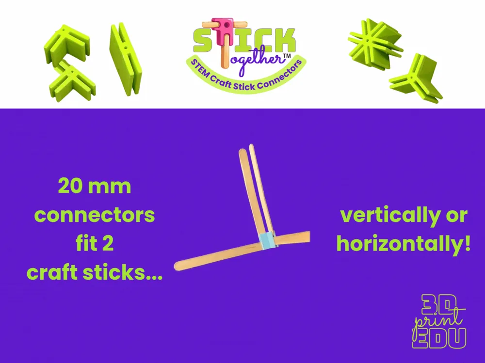 Stick Together STEM Craft Stick Connectors 20mm, photo 2 of 4 - Stick Together STEM Craft Stick Connectors 20mm Art & Craft Supplies