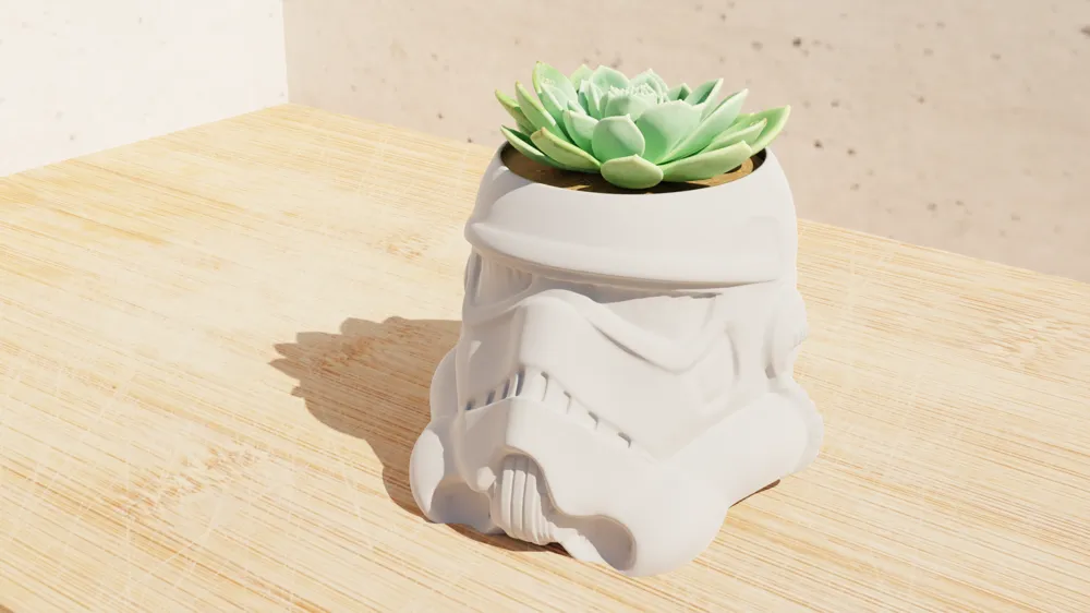 StormTrooper Helmet Pot Plant, photo 3 of 4 - StormTrooper Helmet Pot Plant Props & Cosplay