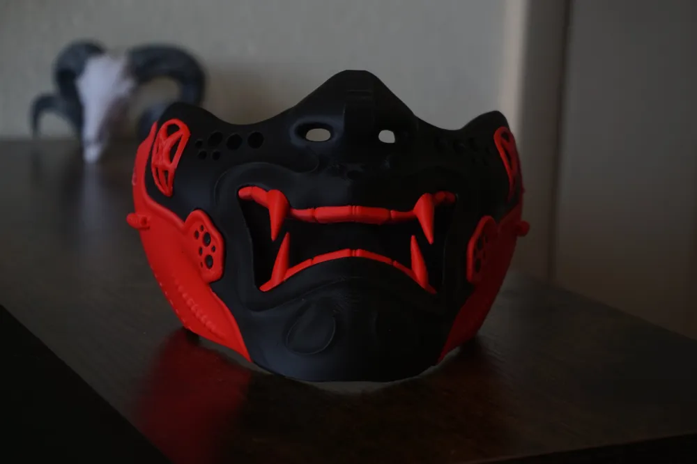 Street Oni Half Mask, photo 4 of 4 - Street Oni Half Mask Props & Cosplay