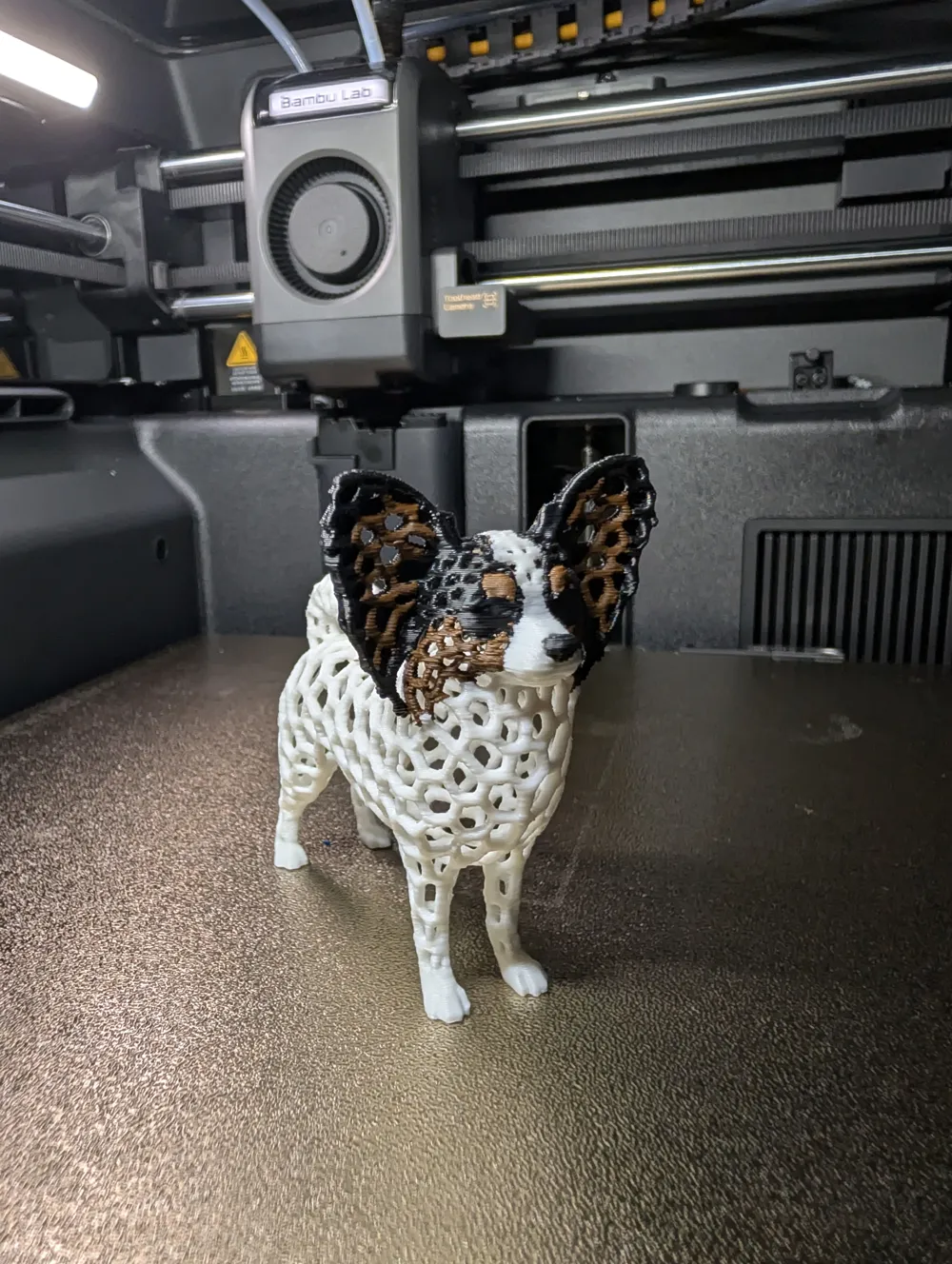 Stylized Sculpture Voronoi Papillon Dog Figure, photo 2 of 4 - Stylized Sculpture Voronoi Papillon Dog Figure Miniatures