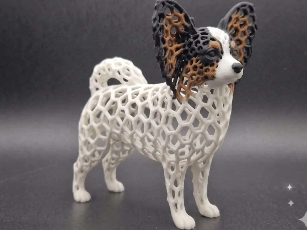Stylized Sculpture Voronoi Papillon Dog Figure - Animals, in stock in India