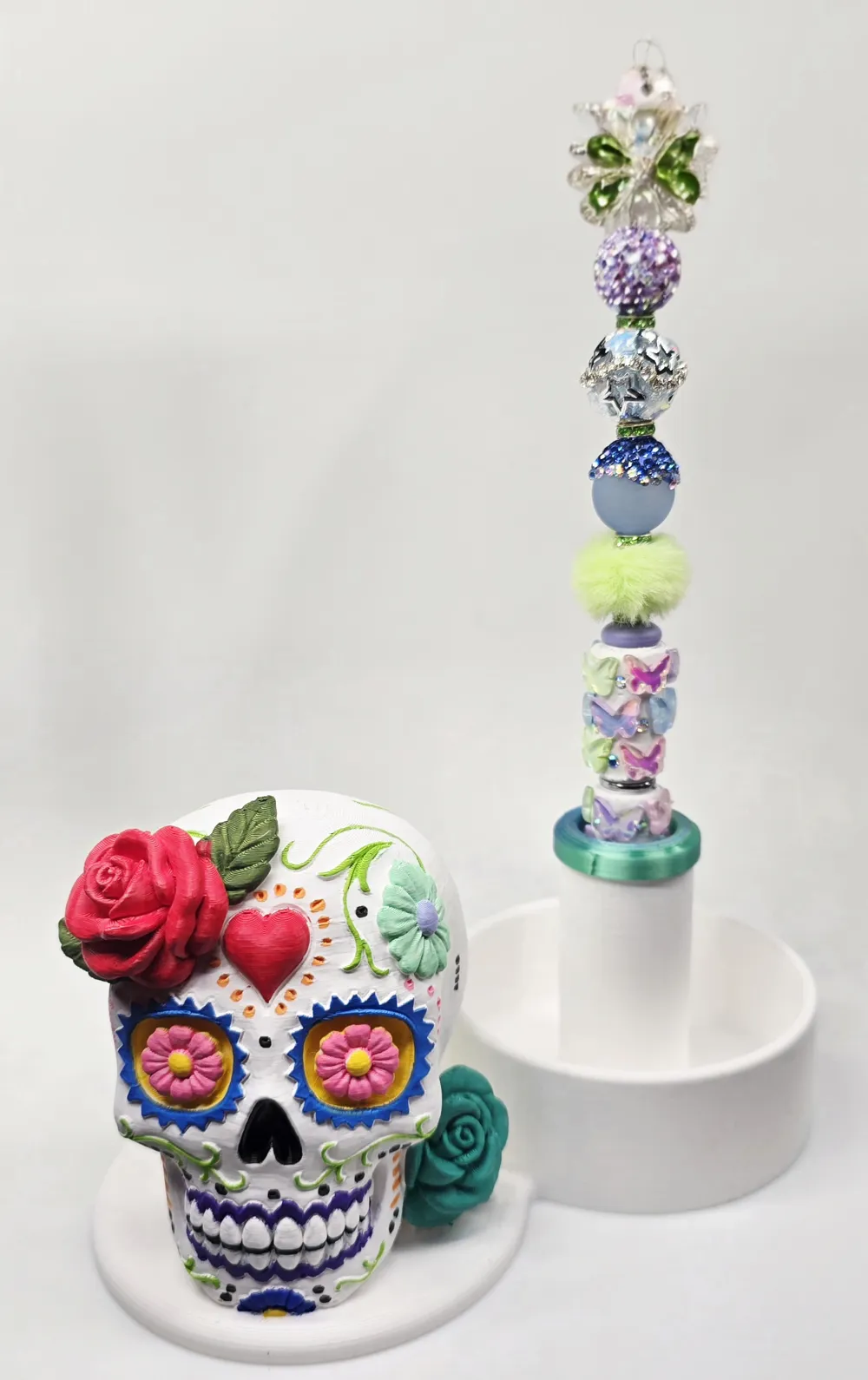 Sugar Skull Fancy Pen Stand and Catchall, photo 2 of 4 - Sugar Skull Fancy Pen Stand and Catchall Hobby & DIY