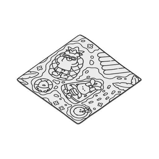 Summer Animal Swimming Cozy Coloring Panel, photo 3 of 3 - Summer Animal Swimming Cozy Coloring Panel Sports & Fitness