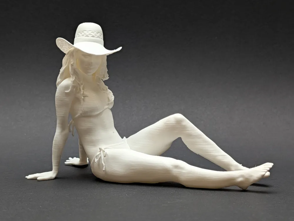 Sunbathing Beach Woman with Hat - Characters, in stock in India