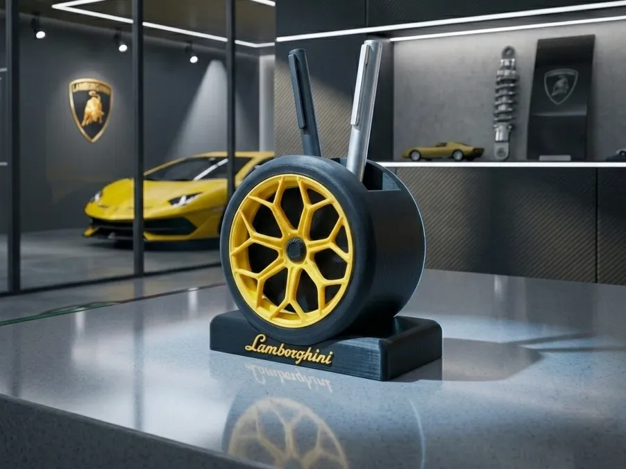 Supercar Desk Organizer - Lamborghini Wheel