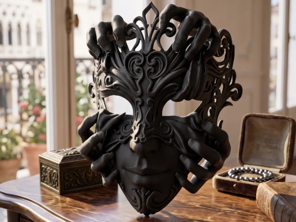 Surreal Baroque Hands Masquerade Mask, photo 4 of 4 - Surreal Baroque Hands Masquerade Mask Household