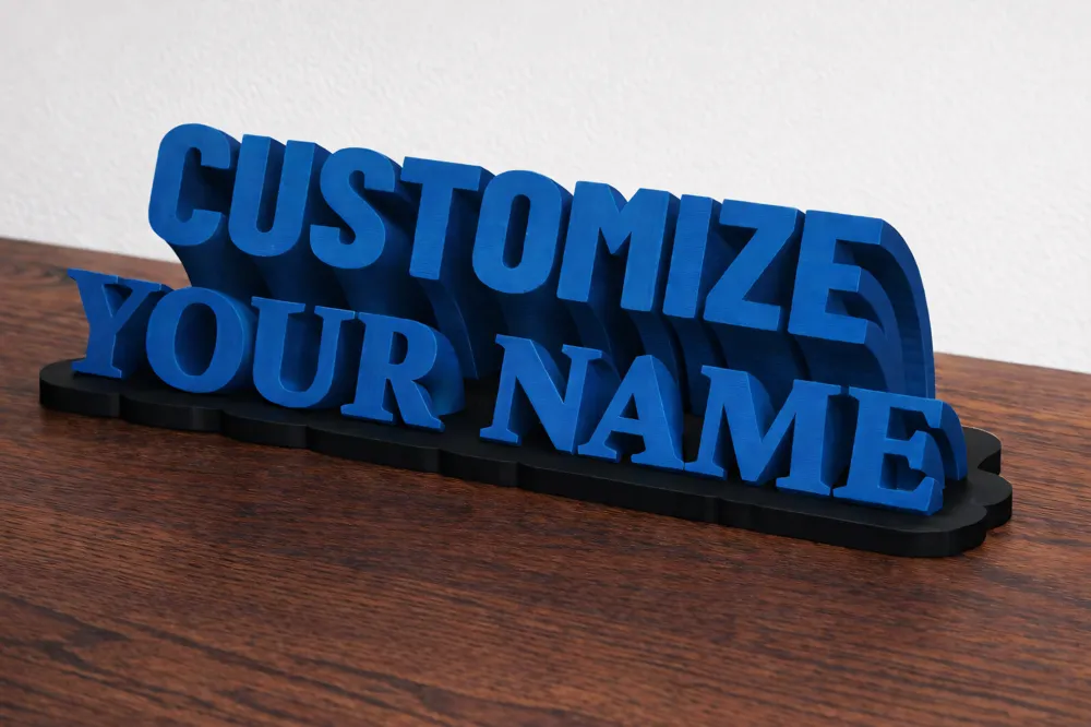 Sweeping 3D Two‑Line Customizable Name Plate, photo 2 of 4 - Name Plates, sign