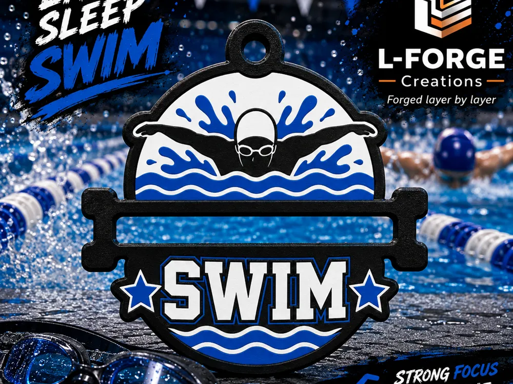 Swim Swimmer Hair Tie Holder Keychain, photo 3 of 4 - Swim Swimmer Hair Tie Holder Keychain Keychains