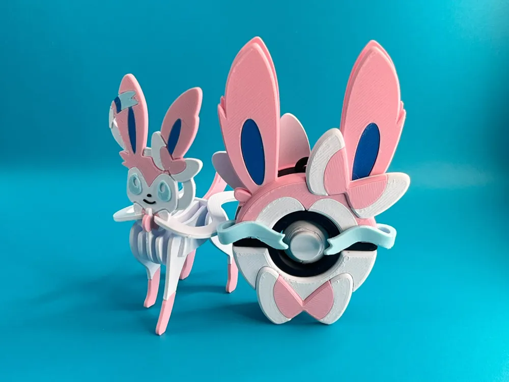 Sylveon Inspired PokeBall Spin Keychain Fidget, photo 2 of 4 - Sylveon Inspired PokeBall Spin Keychain Fidget Toys & Games