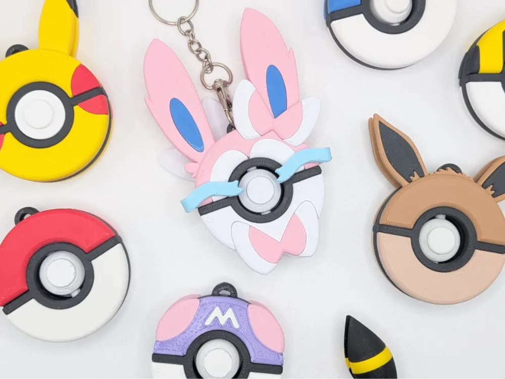 Sylveon Inspired PokeBall Spin Keychain Fidget - Other Toys & Games, in stock in India
