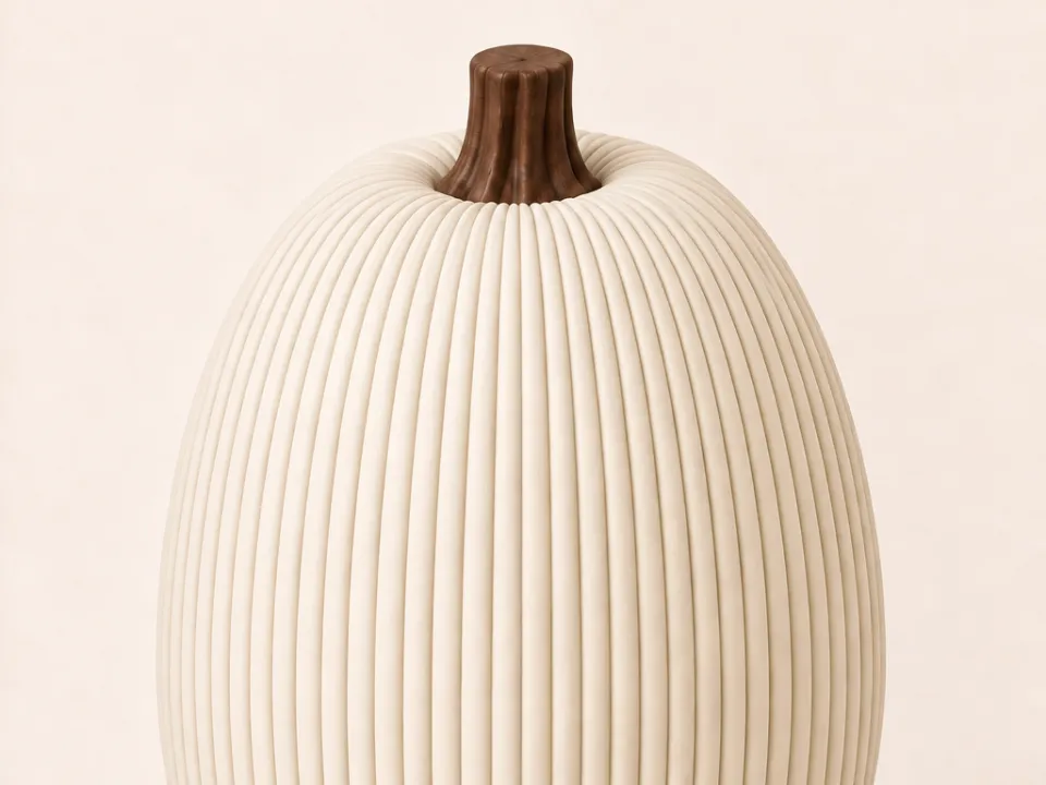 Tall Fine Rib Pumpkin, & Edition, photo 3 of 4 - Tall Fine Rib Pumpkin, & Edition Household