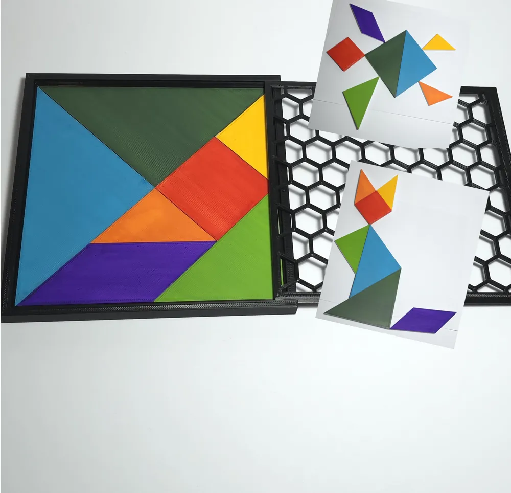 Tangram Puzzle Tiles (With Honeycomb Cover), photo 3 of 4 - Tangrams, Tile & Sliding Puzzles, mathematical art
