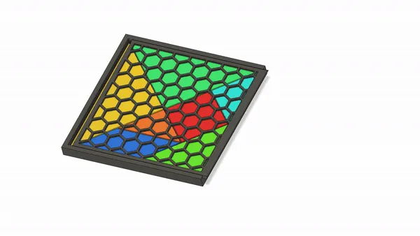 Tangram Puzzle Tiles (With Honeycomb Cover), photo 4 of 4 - Tangrams, Tile & Sliding Puzzles, education