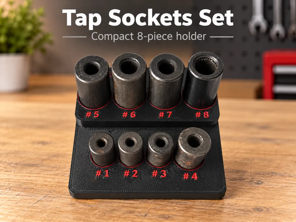 Tap Sockets Set Holder, #1 to #8, photo 2 of 3 - Tap Sockets Set Holder, #1 to #8 Tools & Workshop