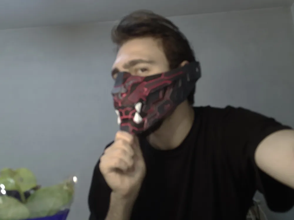 TDC OniForge, Cyber Panther Half-Face Mask, photo 3 of 4 - TDC OniForge, Cyber Panther Half-Face Mask Props & Cosplay