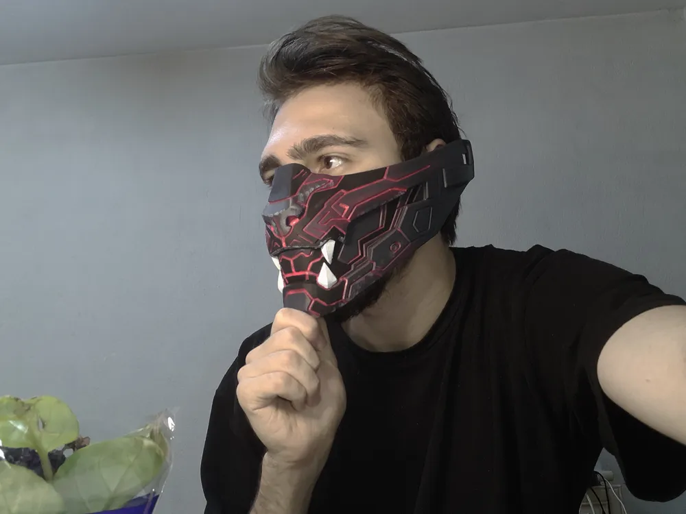 TDC OniForge, Cyber Panther Half-Face Mask, photo 4 of 4 - TDC OniForge, Cyber Panther Half-Face Mask Props & Cosplay