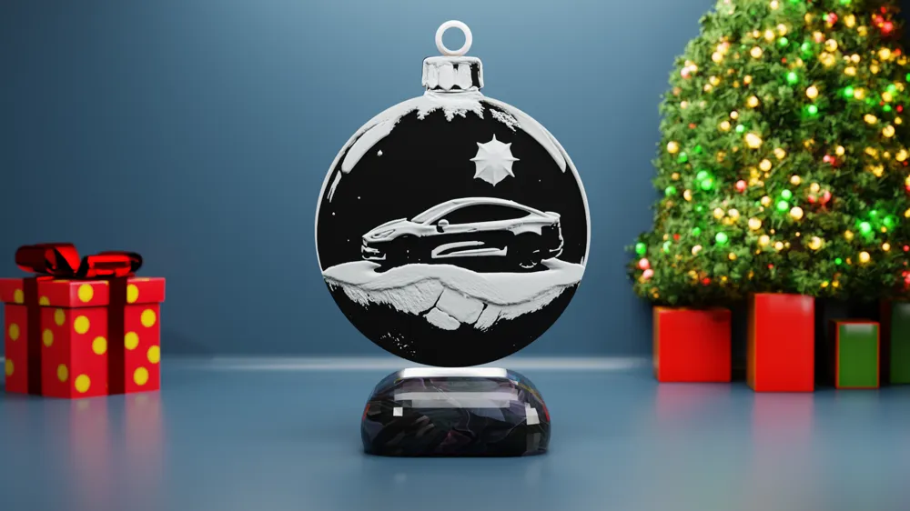 Tesla Christmas Bauble / Ornament / Decoration, photo 2 of 4 - Tesla & EV Interior Accessories, Car & Vehicle