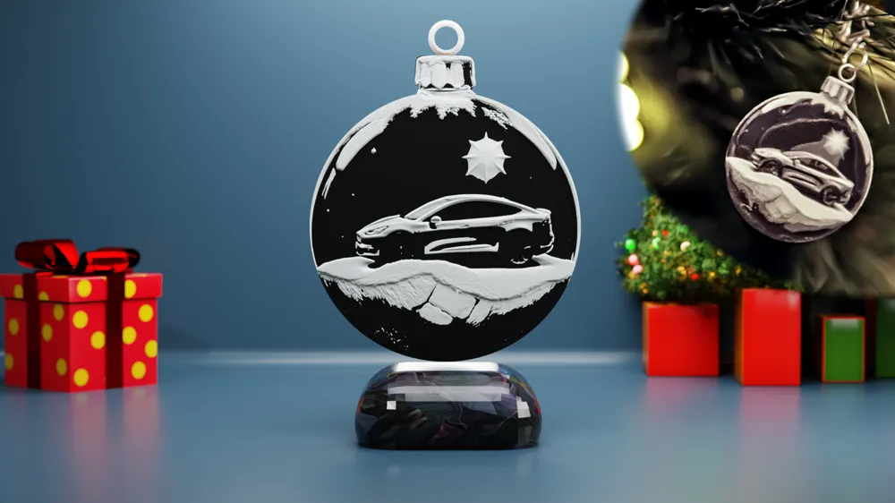Tesla Christmas Bauble / Ornament / Decoration, photo 3 of 4 - Tesla & EV Interior Accessories, Car & Vehicle