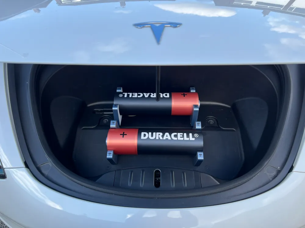 Tesla Frunk Duracell Battery