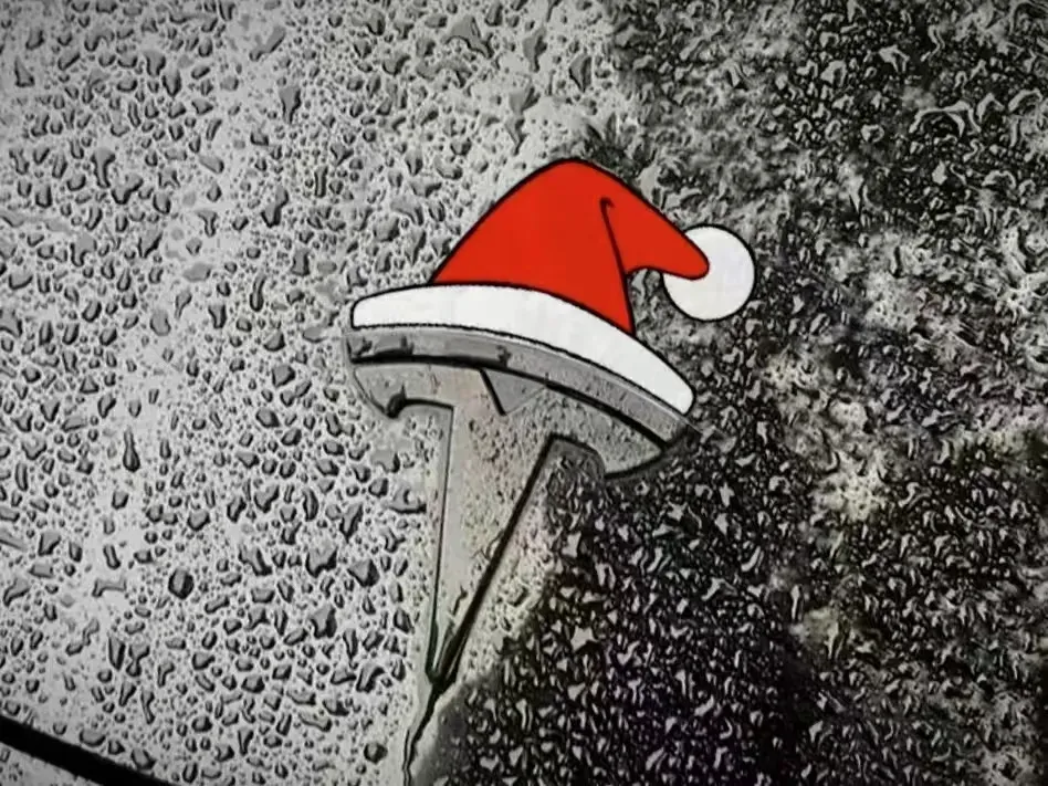 Tesla Badge Christmas Hat, photo 2 of 4 - Tesla & EV Interior Accessories, big mouse