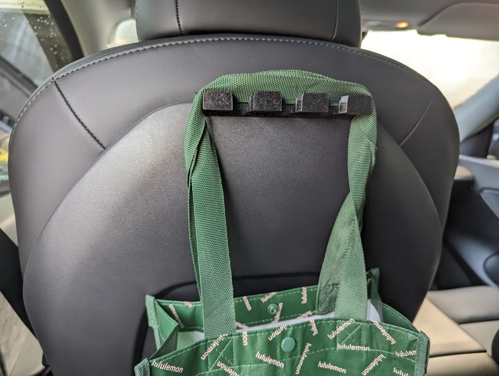 Tesla Model Y/3 Bag or Purse holder, another view - EV Charger & Cable Holders, Car & Vehicle