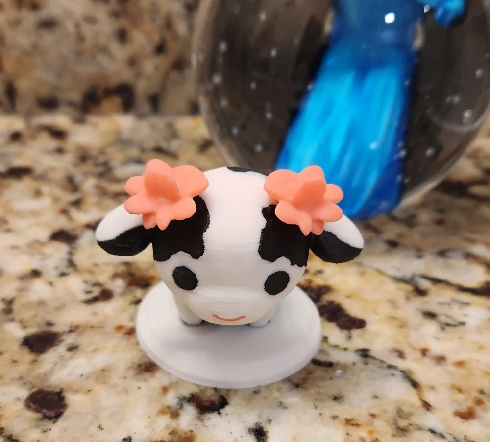 The Cutest of Cute Baby Cow with Flowers, photo 2 of 4 - The Cutest of Cute Baby Cow with Flowers Generative Art