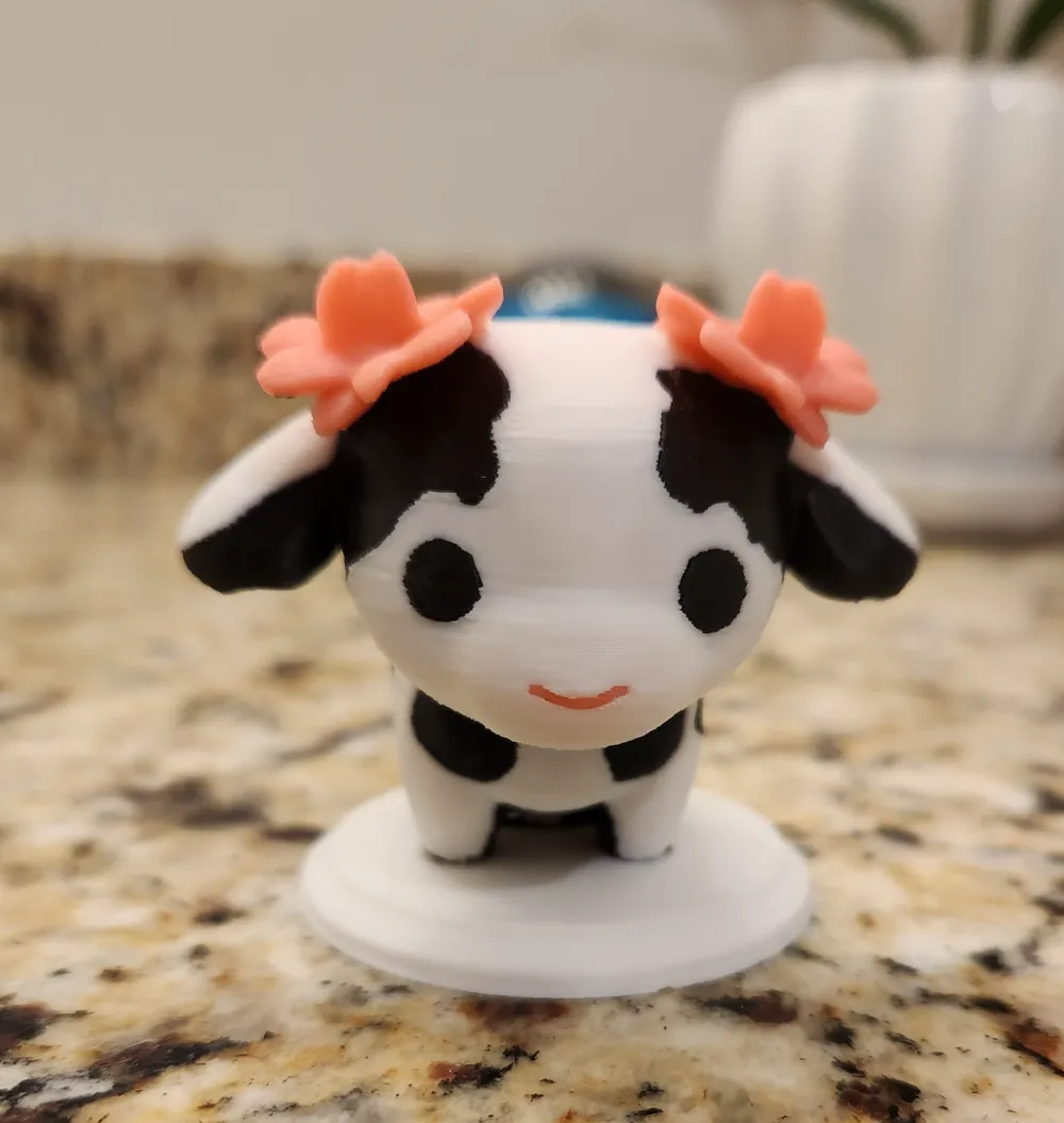 The Cutest of Cute Baby Cow with Flowers, photo 4 of 4 - The Cutest of Cute Baby Cow with Flowers Generative Art