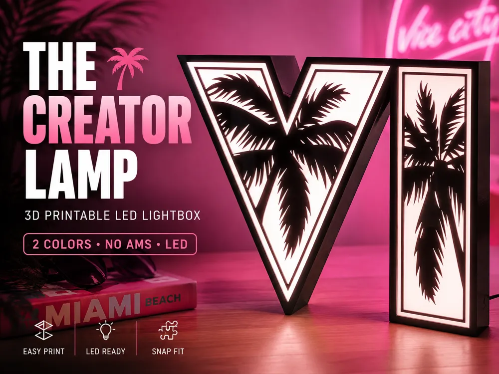The GTA VI Creator Lamp, LED Lightbox Replica, photo 4 of 4 - The GTA VI Creator Lamp, LED Lightbox Replica Household