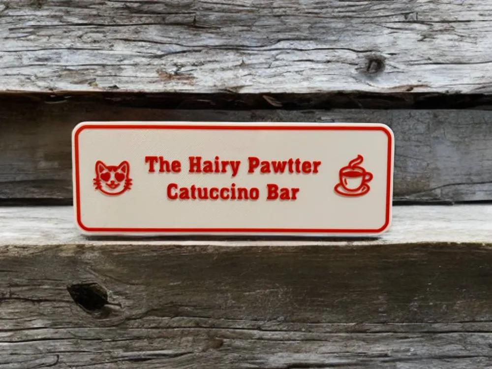 The Hairy Pawtter: Catuccino Bar - Cat House Sign, photo 4 of 4 - The Hairy Pawtter: Catuccino Bar - Cat House Sign Home Decor Items