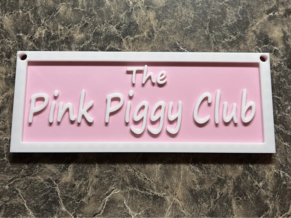 The Pink Piggy Club Sign for Guinea Pig Cage Decor