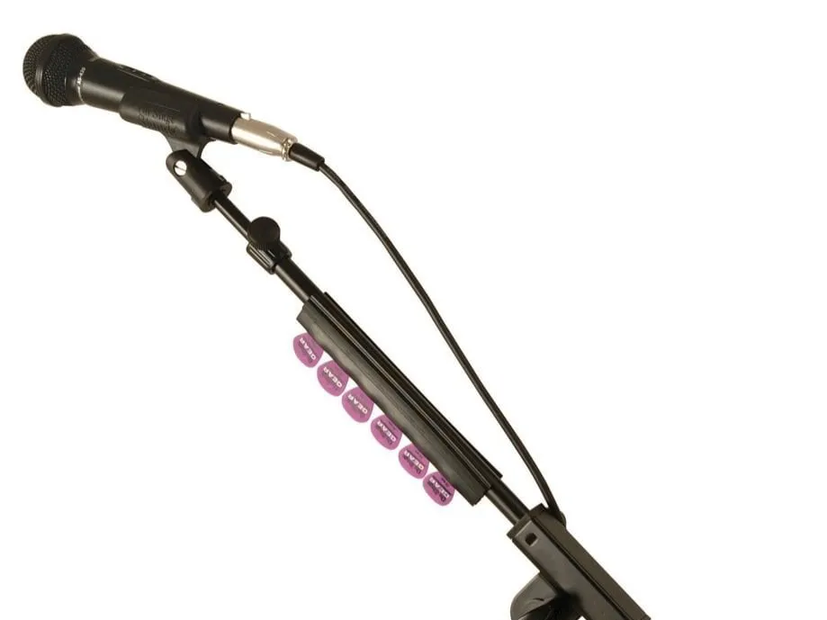 The Slug - Pick/Card Holder for Mic Stand, another view - Microphone Stands & Mounts, guitar