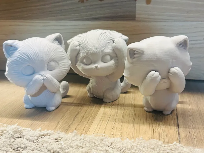 THE THREE WISE CATS, KAWAII CAT TRIO, photo 2 of 3 - THE THREE WISE CATS, KAWAII CAT TRIO Household